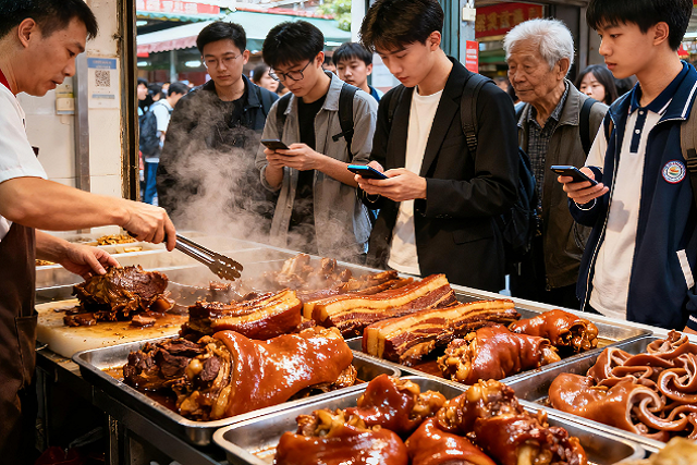 菜市場擺鹵味攤